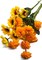2 Bunches Artificial Sunflowers Flowers and 2 Bunches Artificial Marigold Flower